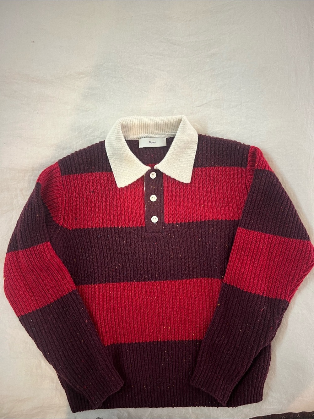 DUNST Red/Burgundy Rugby Sweater